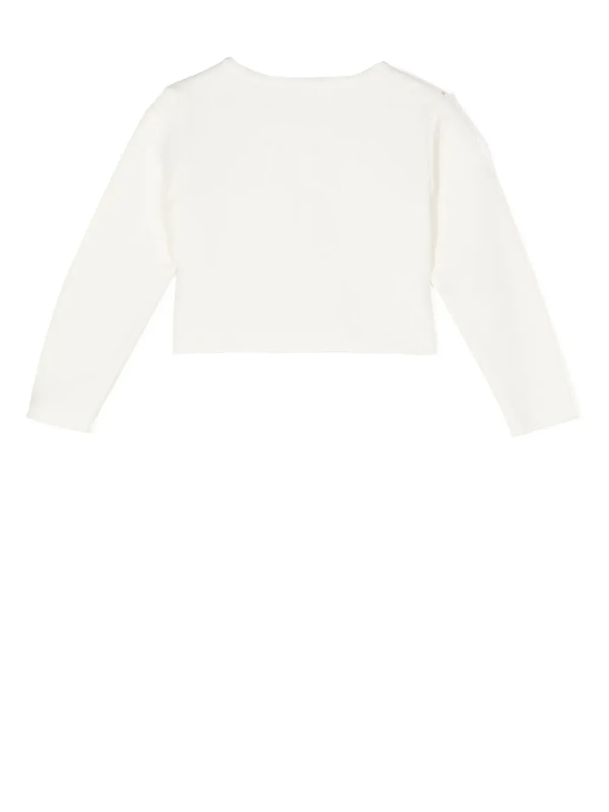 familiar ラッフル付きボタン前開きカーディガン - White - 画像2