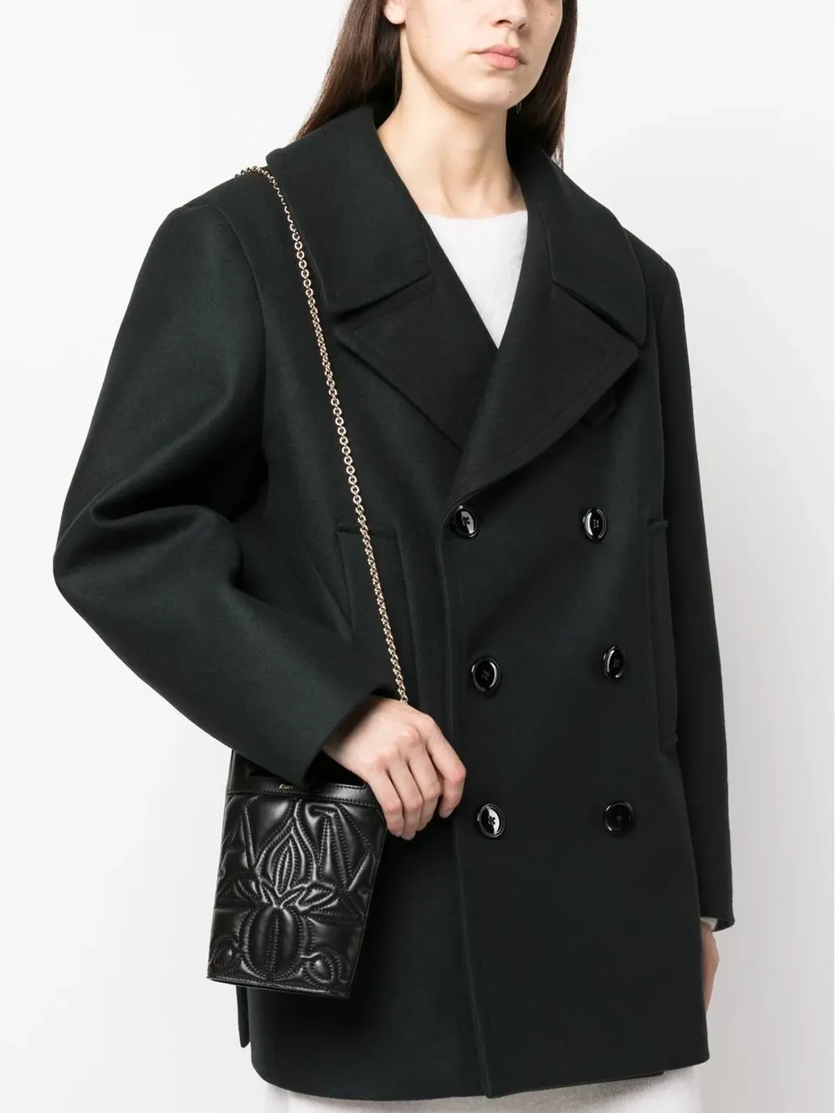 Alexander McQueen embroidered mini bucket bag - Black - 画像2