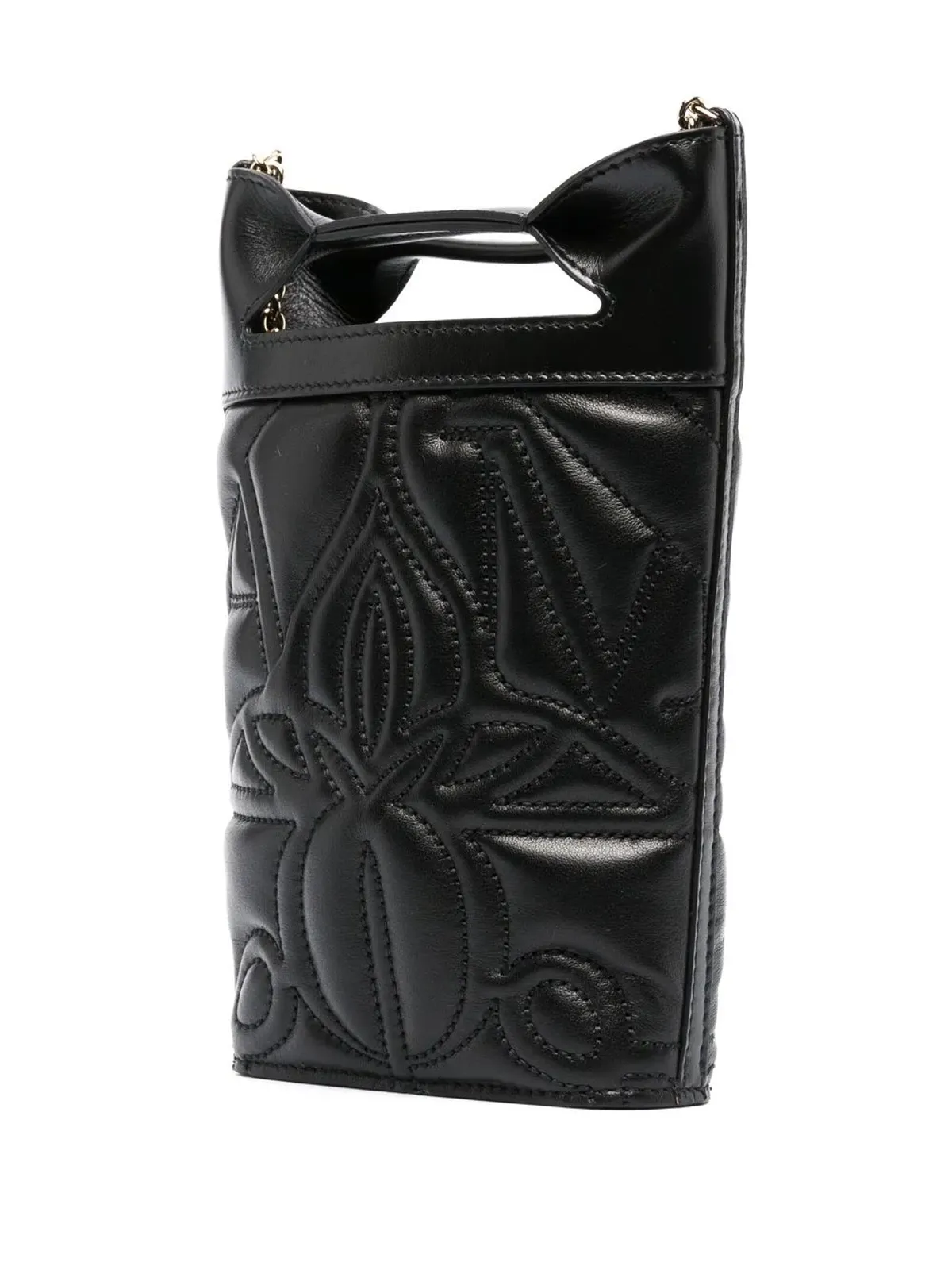 Alexander McQueen embroidered mini bucket bag - Black - 画像3