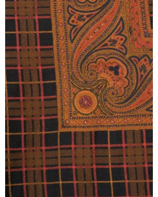 Saint Laurent Pre-Owned ヴィンテージ 1970年代 ペイズリー チェック柄 スカーフ - ブラック - サムネイル2