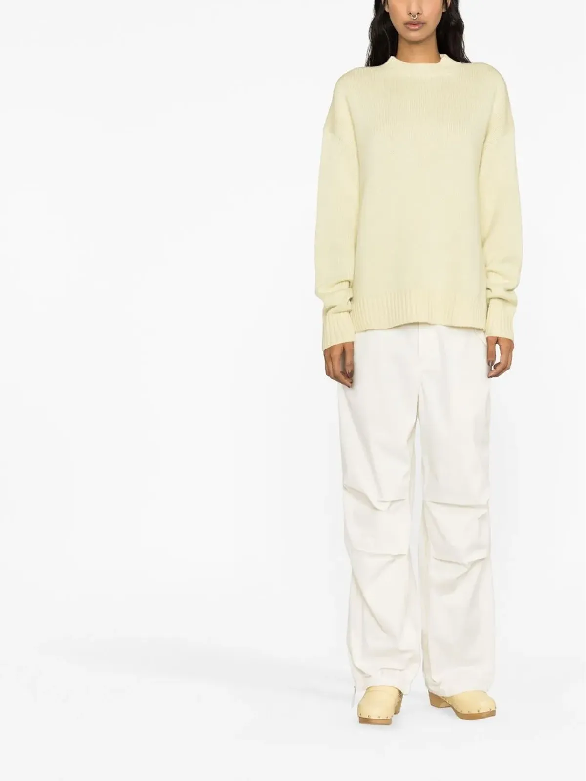Jil Sander カシミヤ混コットン クルーネック ジャンパー - 画像2