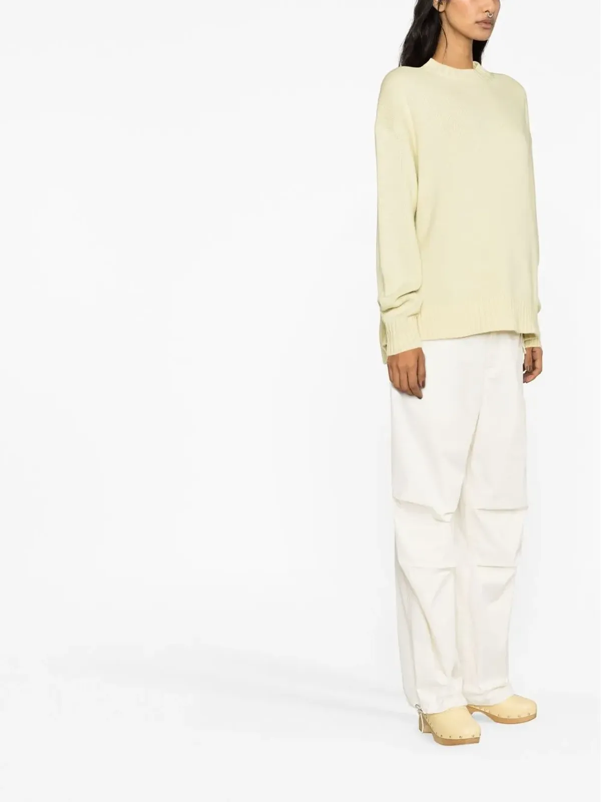 Jil Sander カシミヤ混コットン クルーネック ジャンパー - 画像4