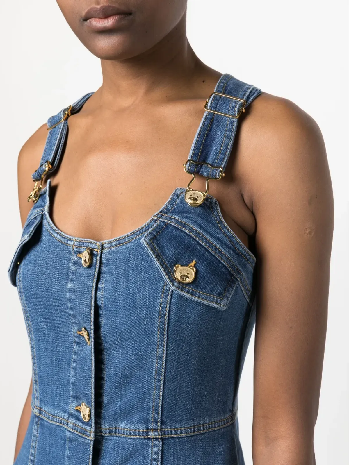 Moschino ボタンアップデニムミニドレス - 画像5