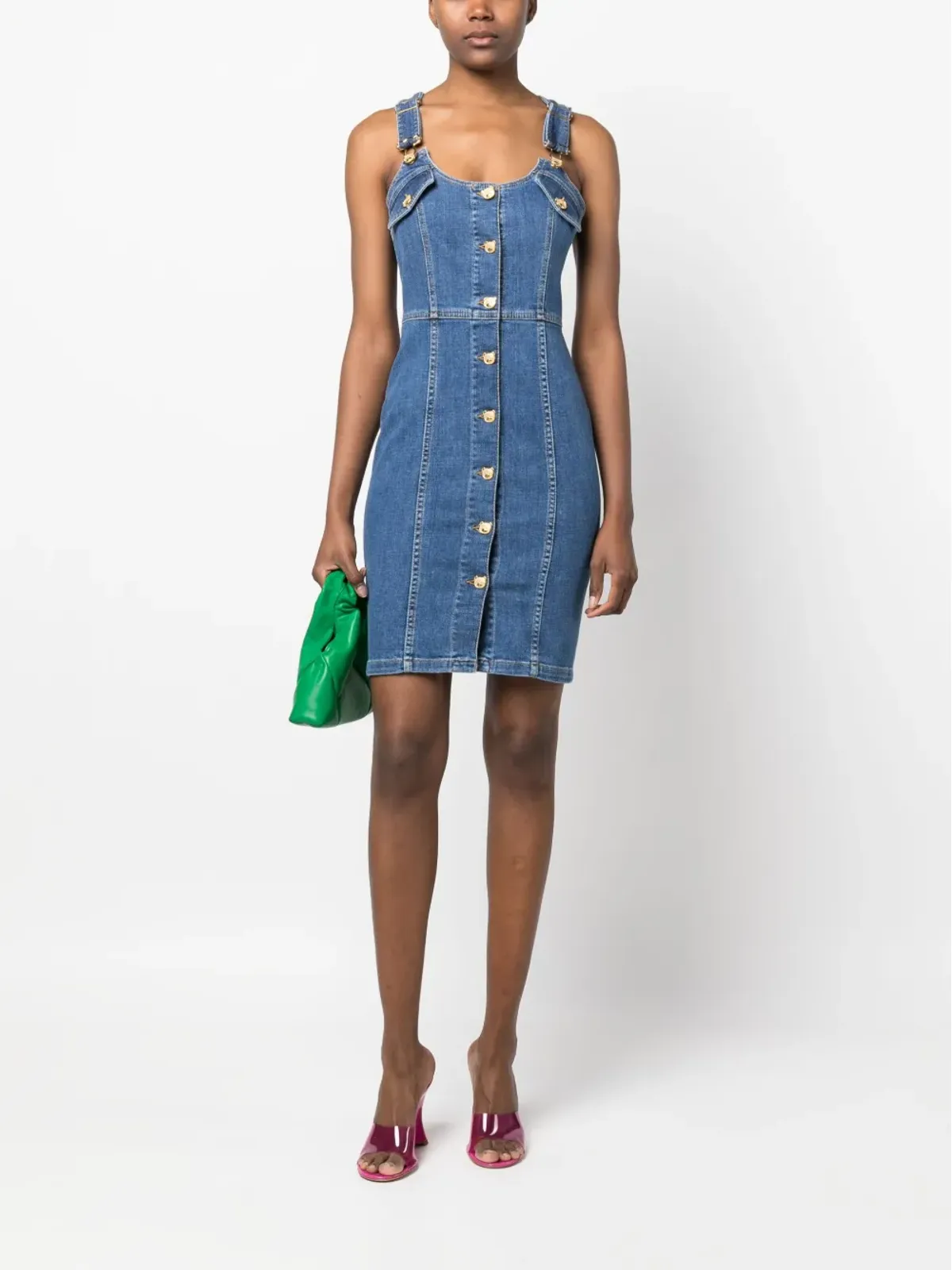 Moschino ボタンアップデニムミニドレス - 画像2