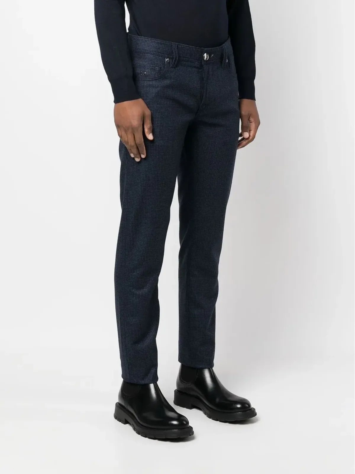 Sartoria Tramarossa チェック柄ストレートパンツ - 画像3