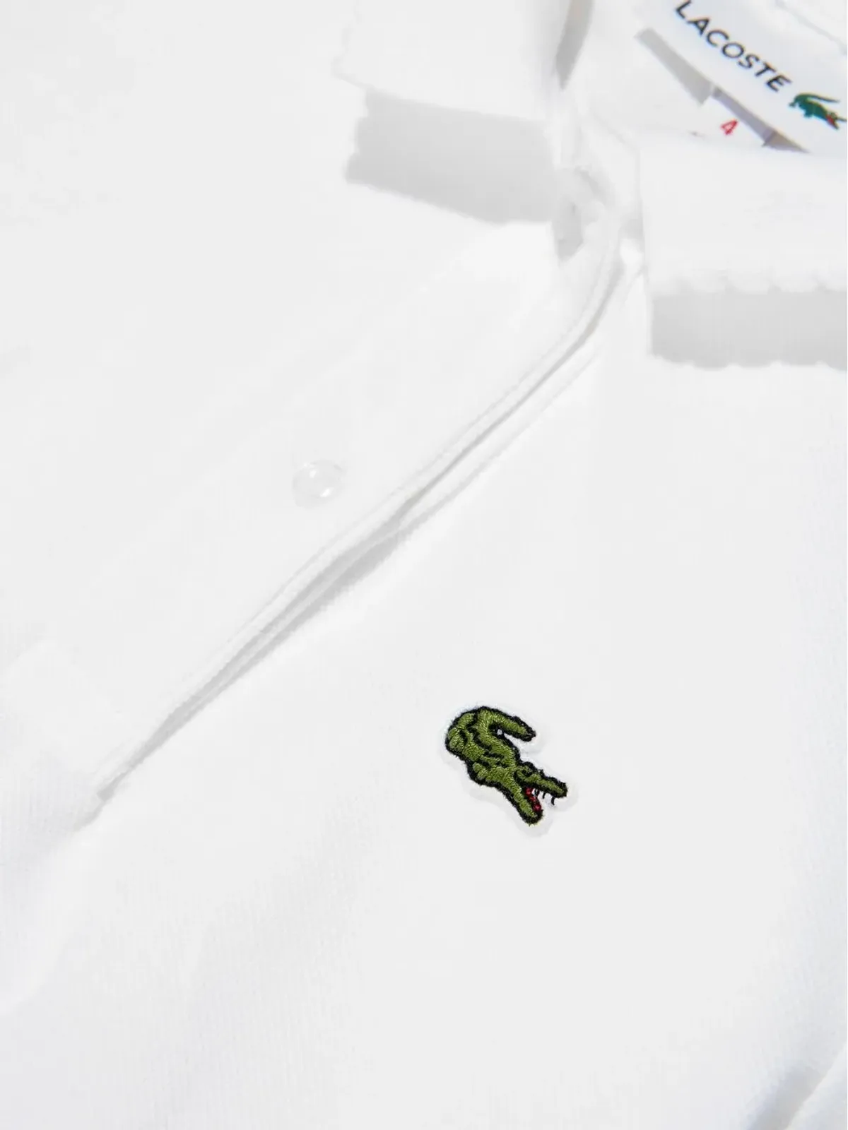 Lacoste Kids 胸元ロゴパッチ ポロシャツ - White - 画像3