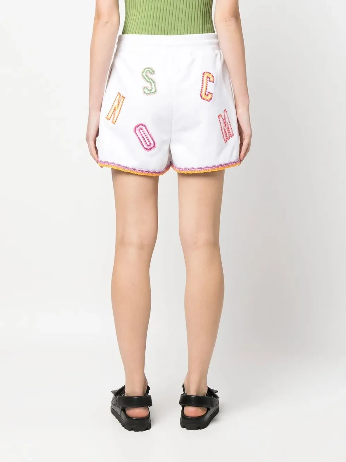 Moschino ロゴ刺繍レーストリムショーツ - 画像4