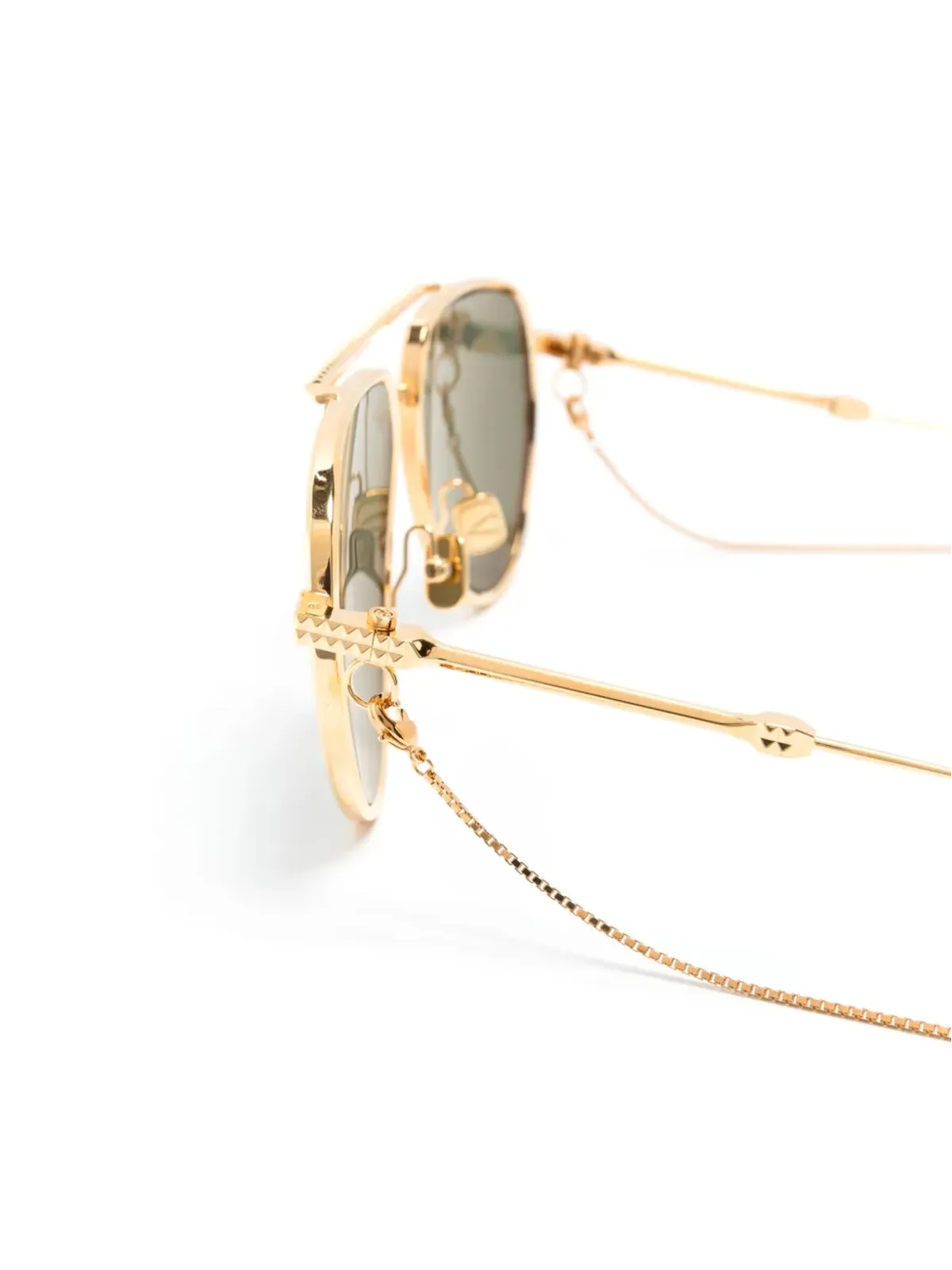 VALENTINO GARAVANI EYEWEAR Rockstud パイロットフレームサングラス - ゴールド - 画像3