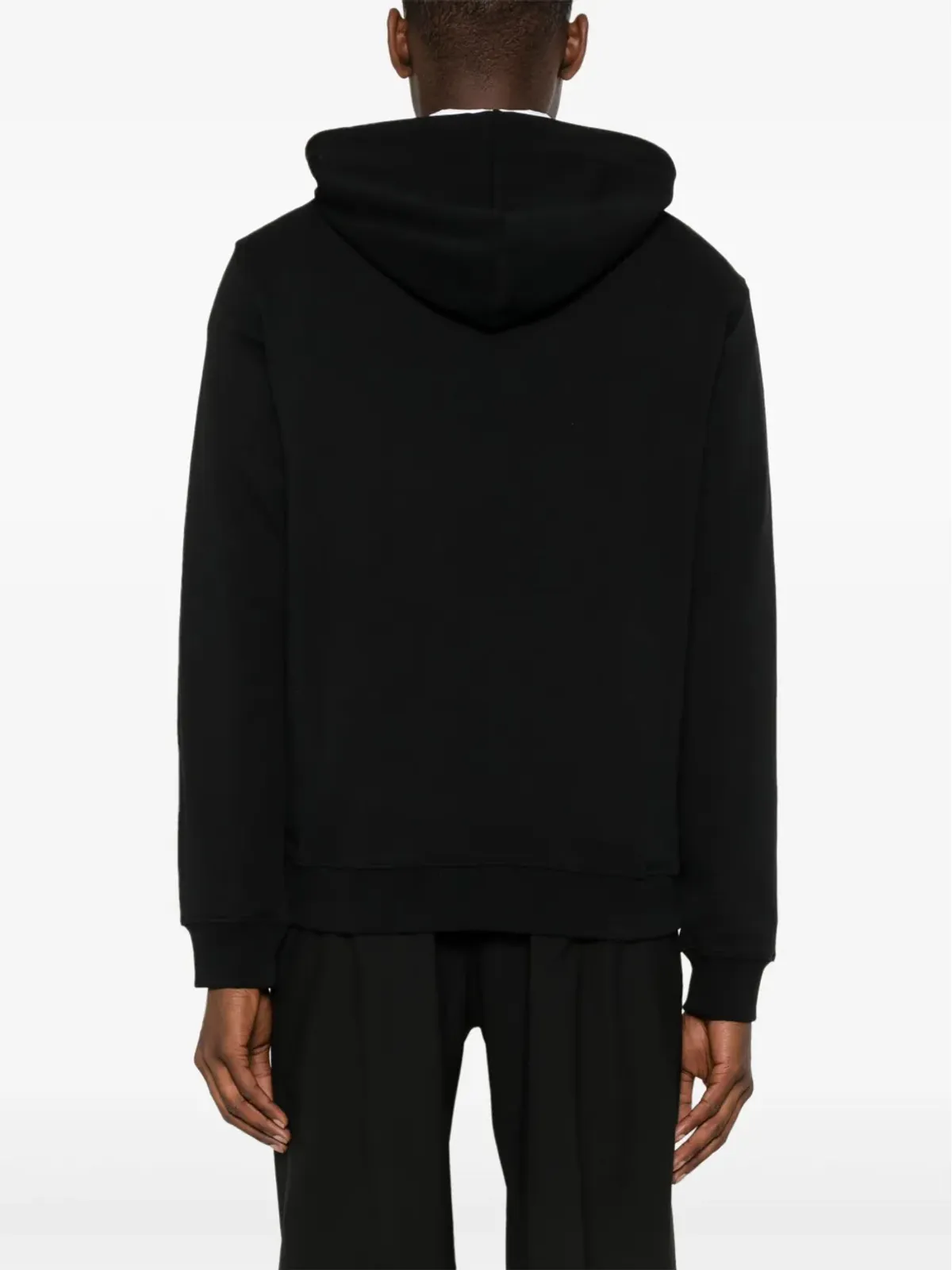 A.P.C. ロゴ刺繍コットンフード付きパーカー - ブラック - 画像4
