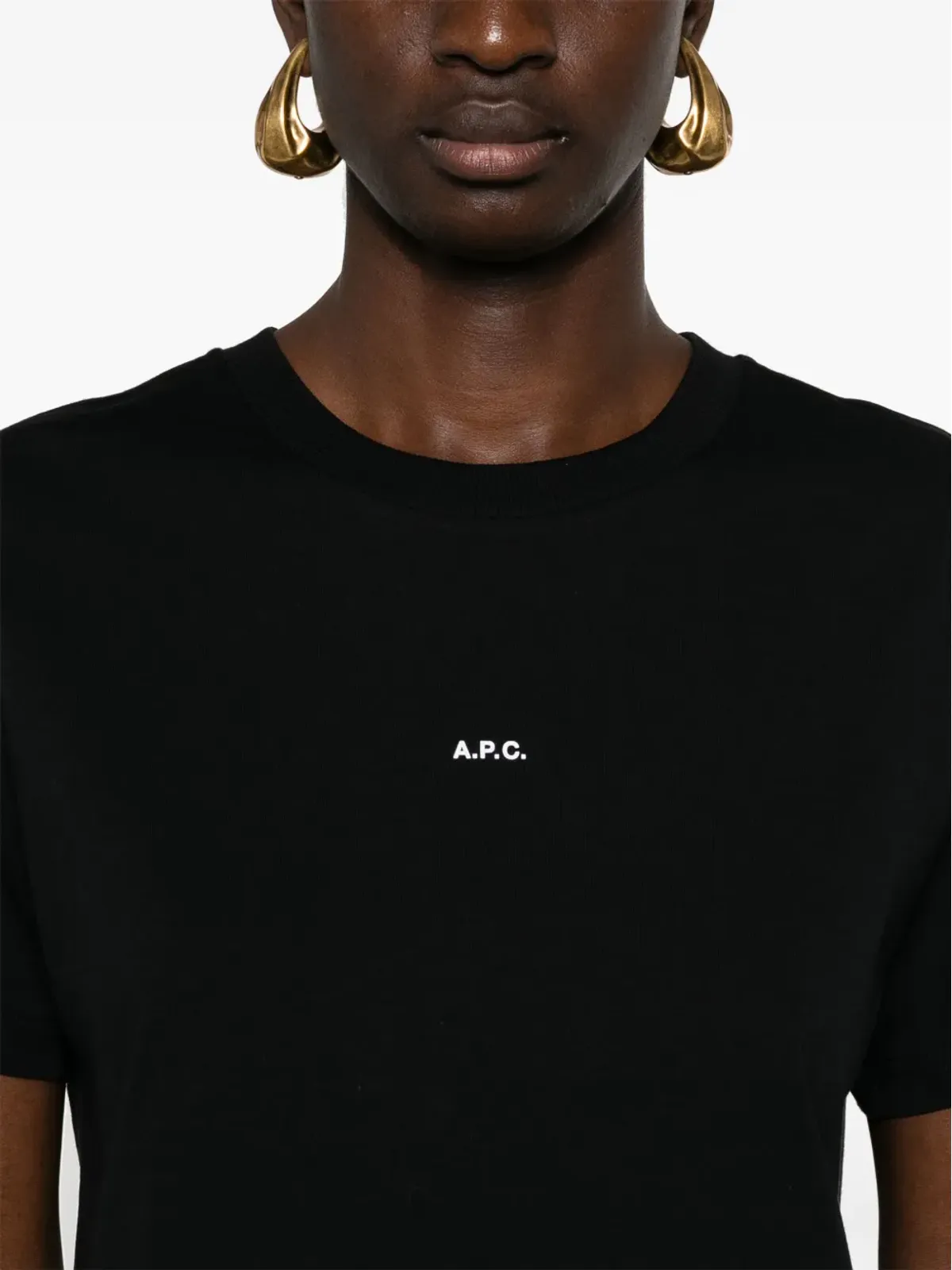 A.P.C. ロゴプリント クロップドTシャツ - ブラック - 画像5
