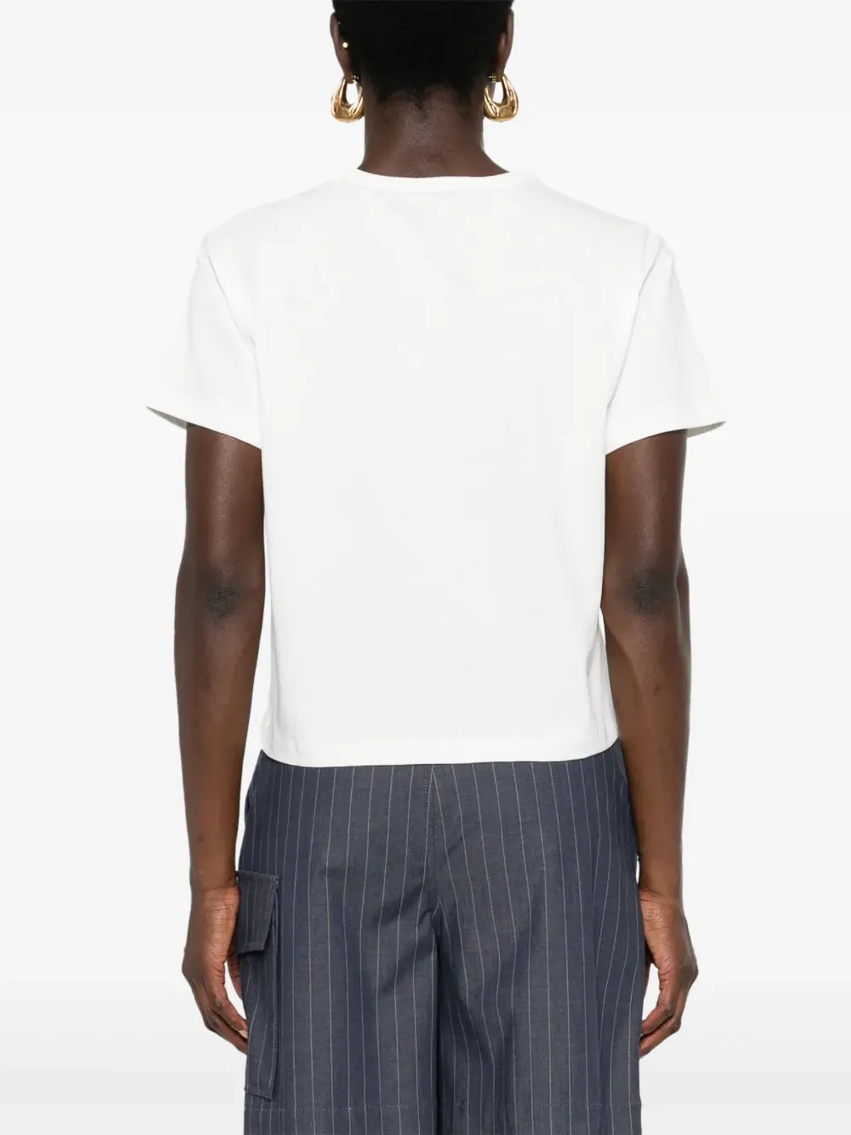 A.P.C. ロゴアップリケ付きクロップドTシャツ - ホワイト - 画像4