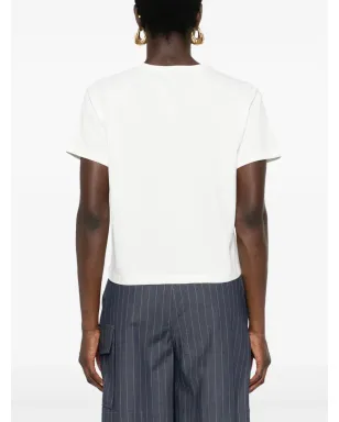 A.P.C. ロゴアップリケ付きクロップドTシャツ - ホワイト - サムネイル4