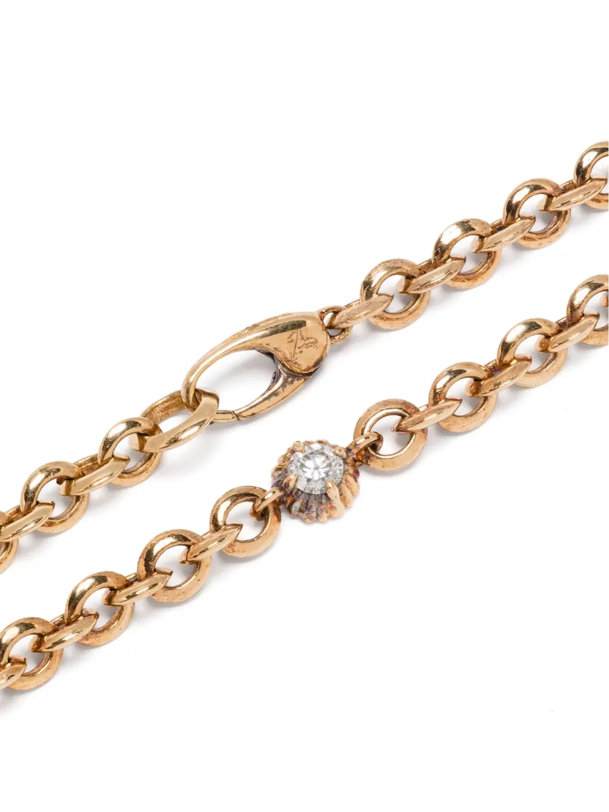 Lizzie Mandler Fine Jewelry 18K イエローゴールド フルーテッド ホワイトダイヤモンド ブレスレット - 画像4