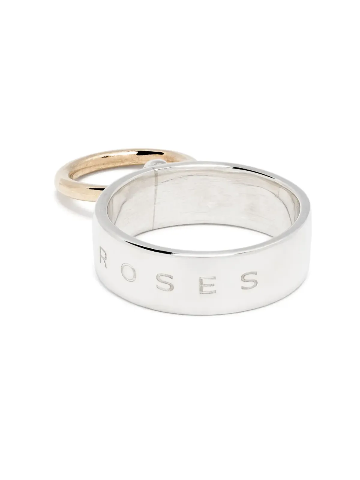 Roses Metals 14kt イエローゴールドとスターリングシルバー 穴あきリング - 画像3