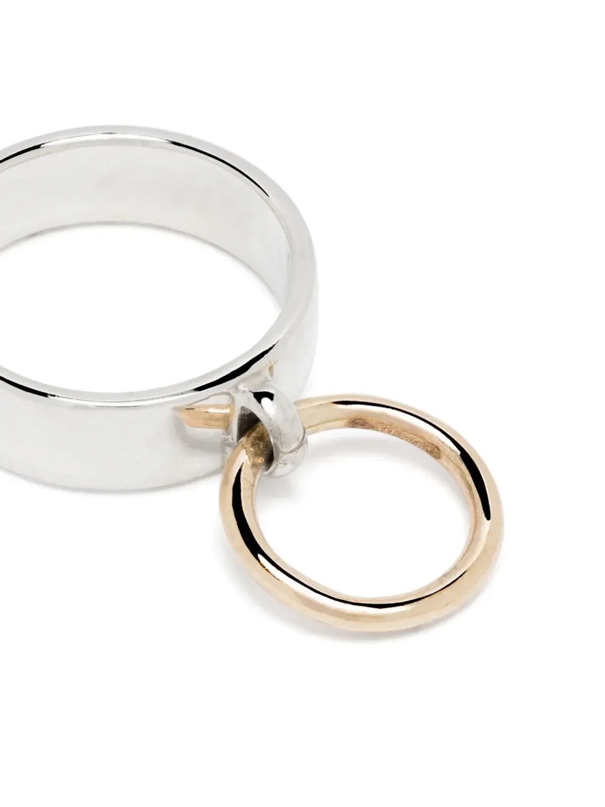 Roses Metals 14kt イエローゴールドとスターリングシルバー 穴あきリング - 画像4