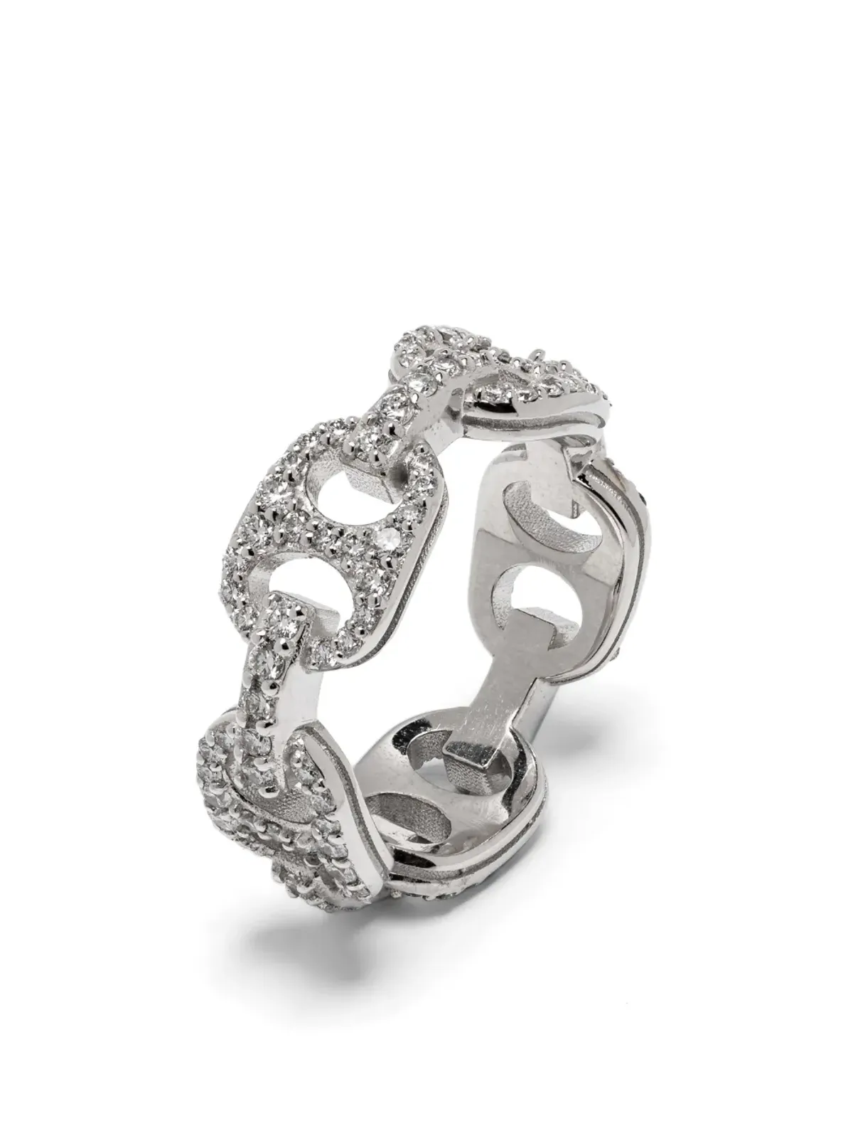 Roses Metals 14Kホワイトゴールド ダイヤモンド チェーンエフェクト リング - 画像4