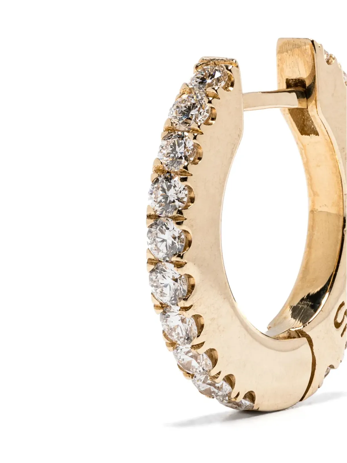Roses Metals 14Kイエローゴールド ダイヤモンド ハギーピアス - 画像4