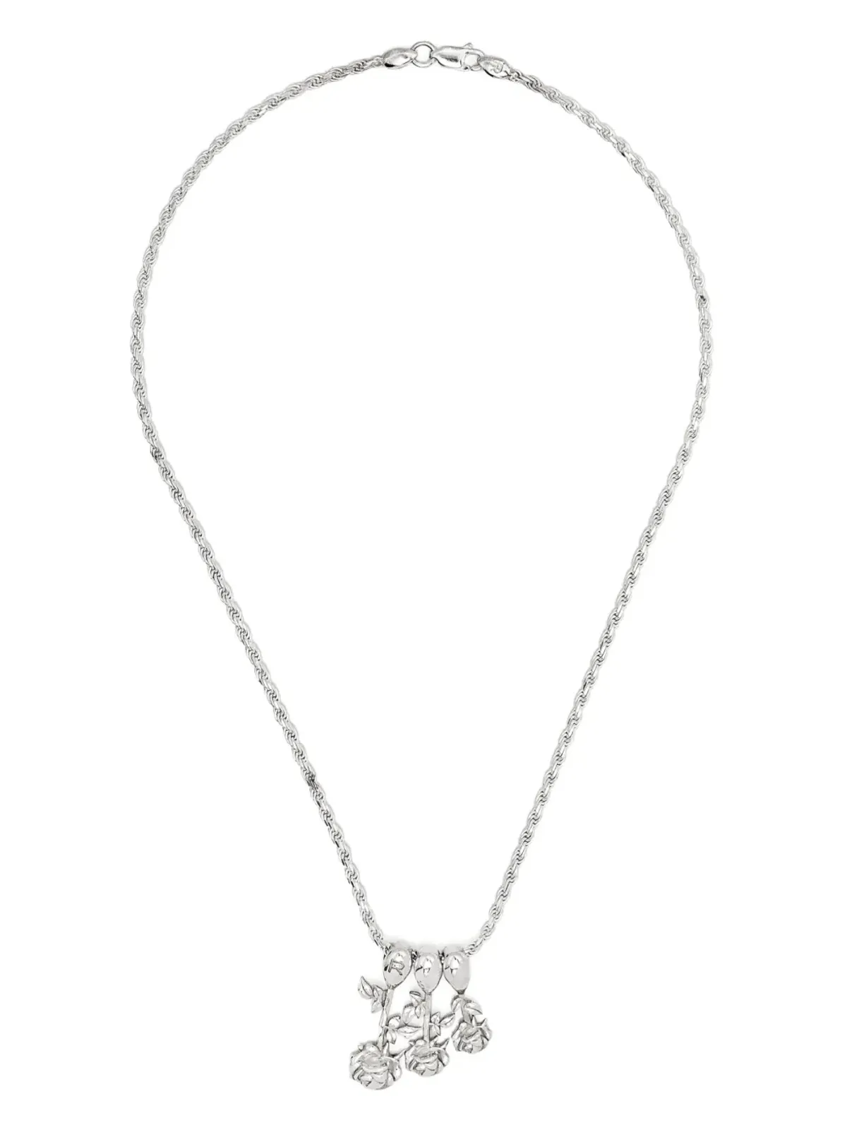 Roses Metals ローズペンダント シルバーネックレス - 画像1