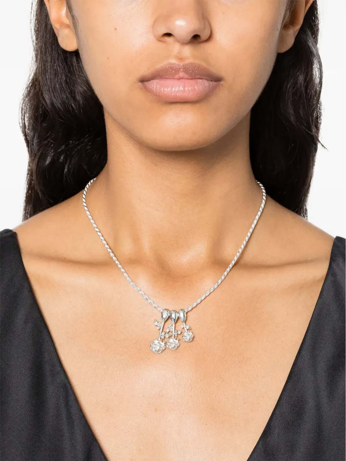 Roses Metals ローズペンダント シルバーネックレス - 画像2