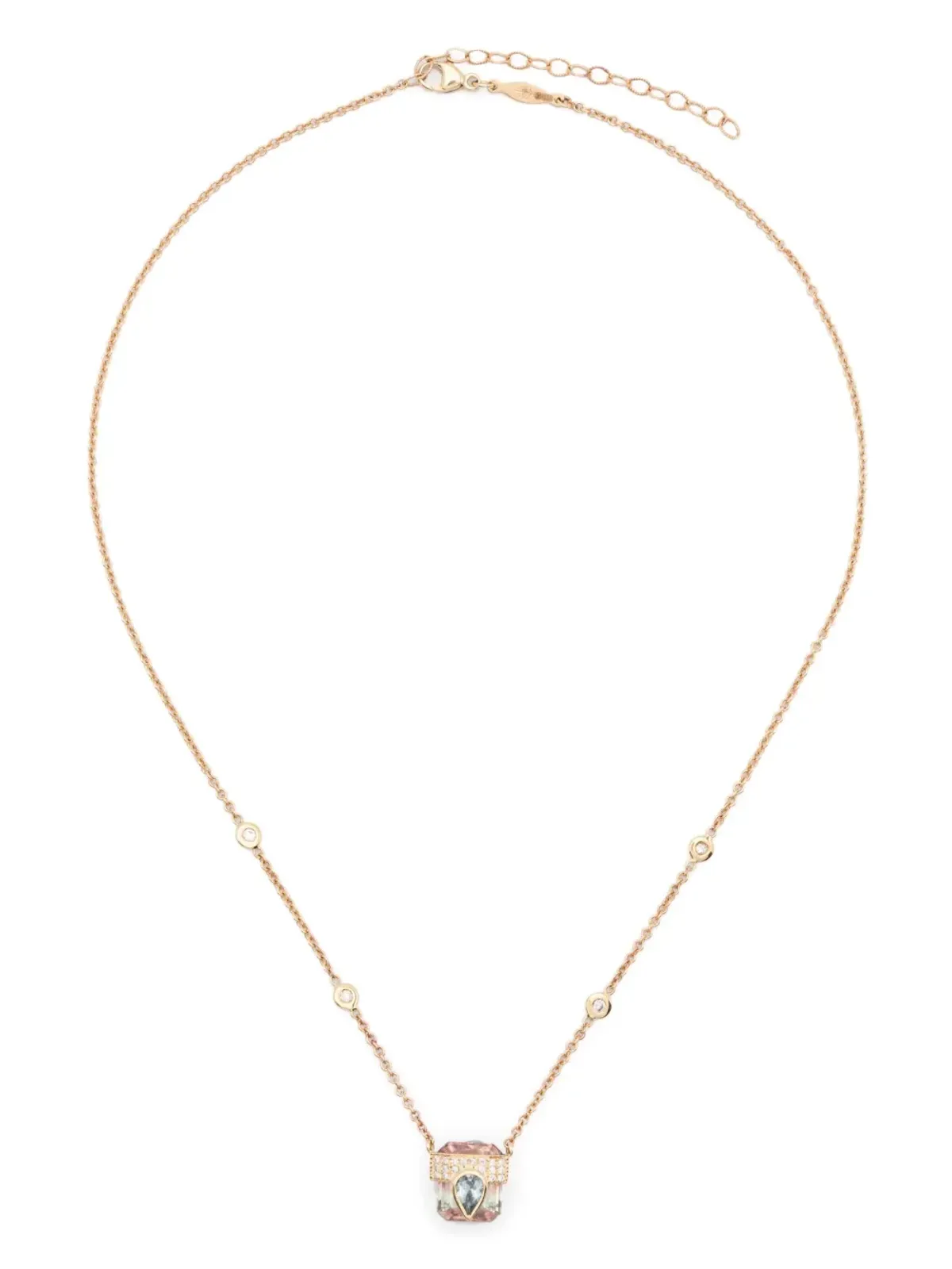 Jacquie Aiche 14kt イエローゴールド トルマリン ダイヤモンド ネックレス - 画像1