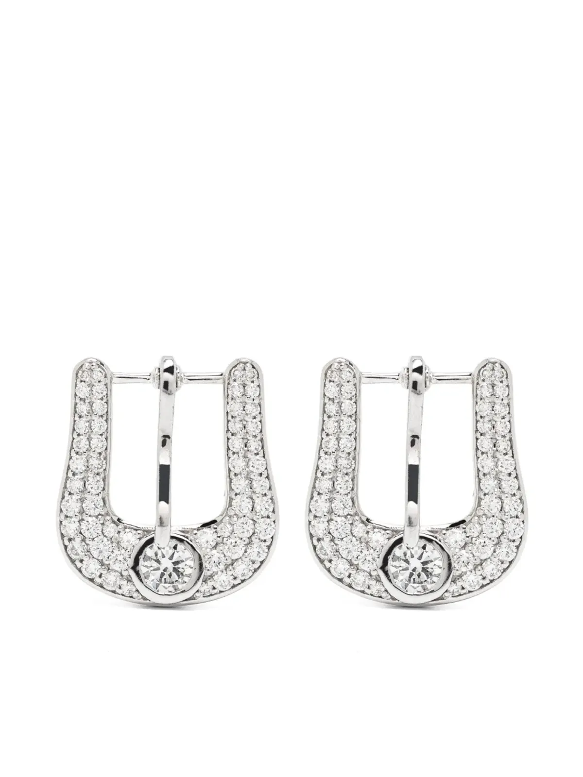 Roses Metals 14Kホワイトゴールド バックルモチーフ ダイヤモンド イヤリング - 画像1