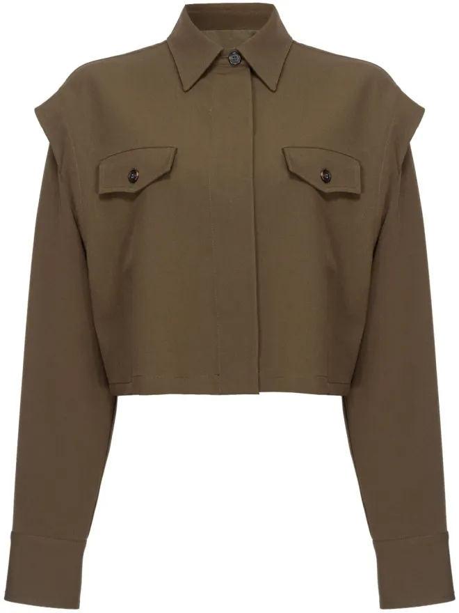 PINKO PINKO Fioriera クロップドシャツ - ブラウンの商品画像