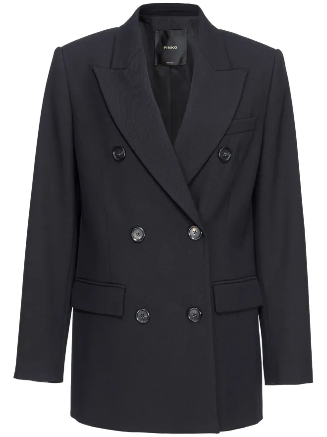 PINKO PINKO ダブルブレスト ツイル ブレザー ブラックの商品画像