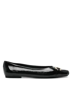 Ferragamo ガンチーニバックル バレエシューズ - ブラック - サムネイル1