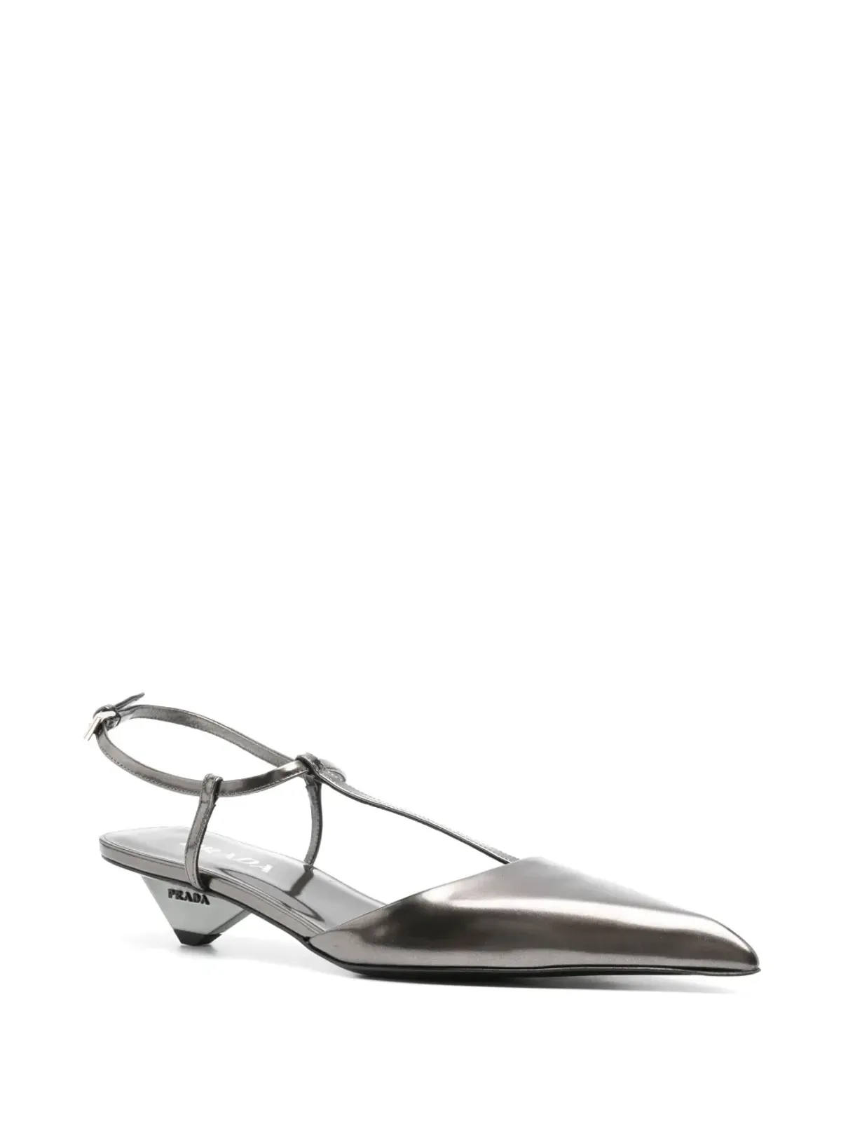 Prada 35mm メタリック仕上げ パンプス - グレー - 画像2