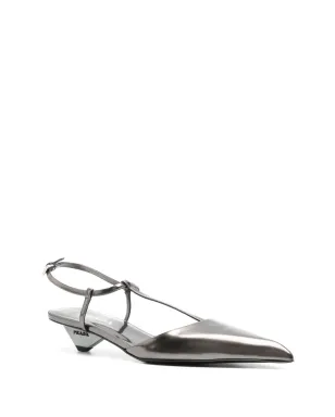 Prada 35mm メタリック仕上げ パンプス - グレー - サムネイル2