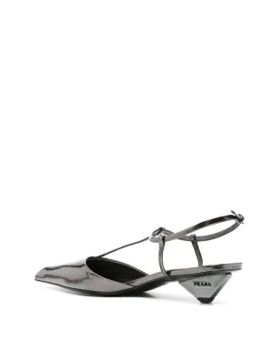 Prada 35mm メタリック仕上げ パンプス - グレー - サムネイル3