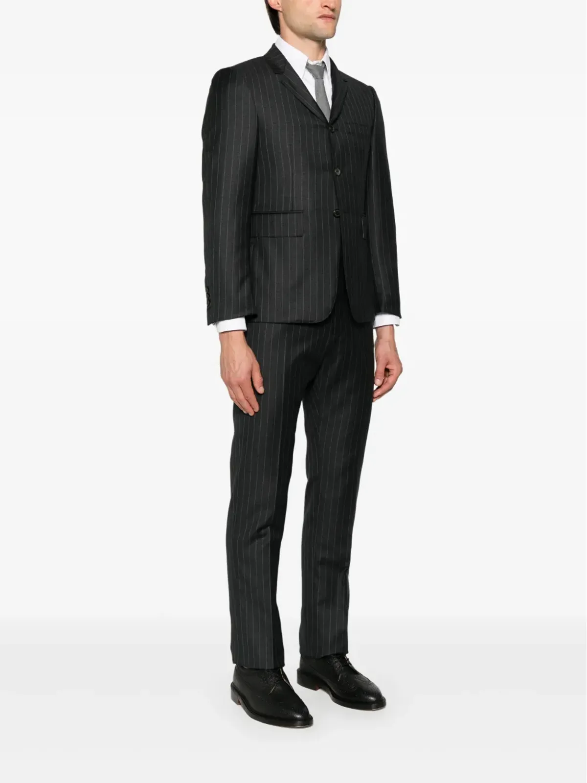 Thom Browne ピンストライプ ウール ブレザー - グレー - 画像3