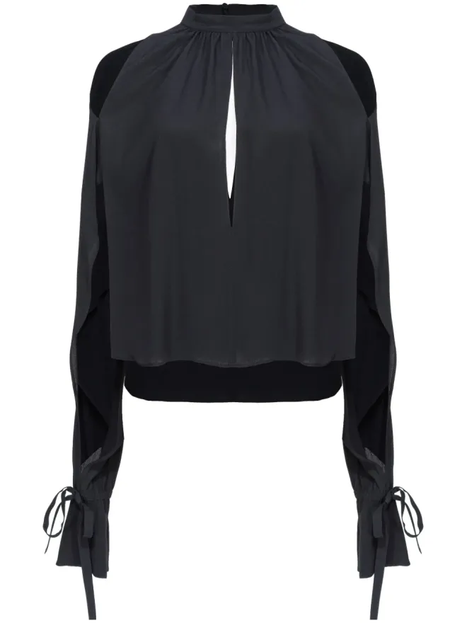 PINKO PINKO カットアウト長袖ブラウス ブラックの商品画像
