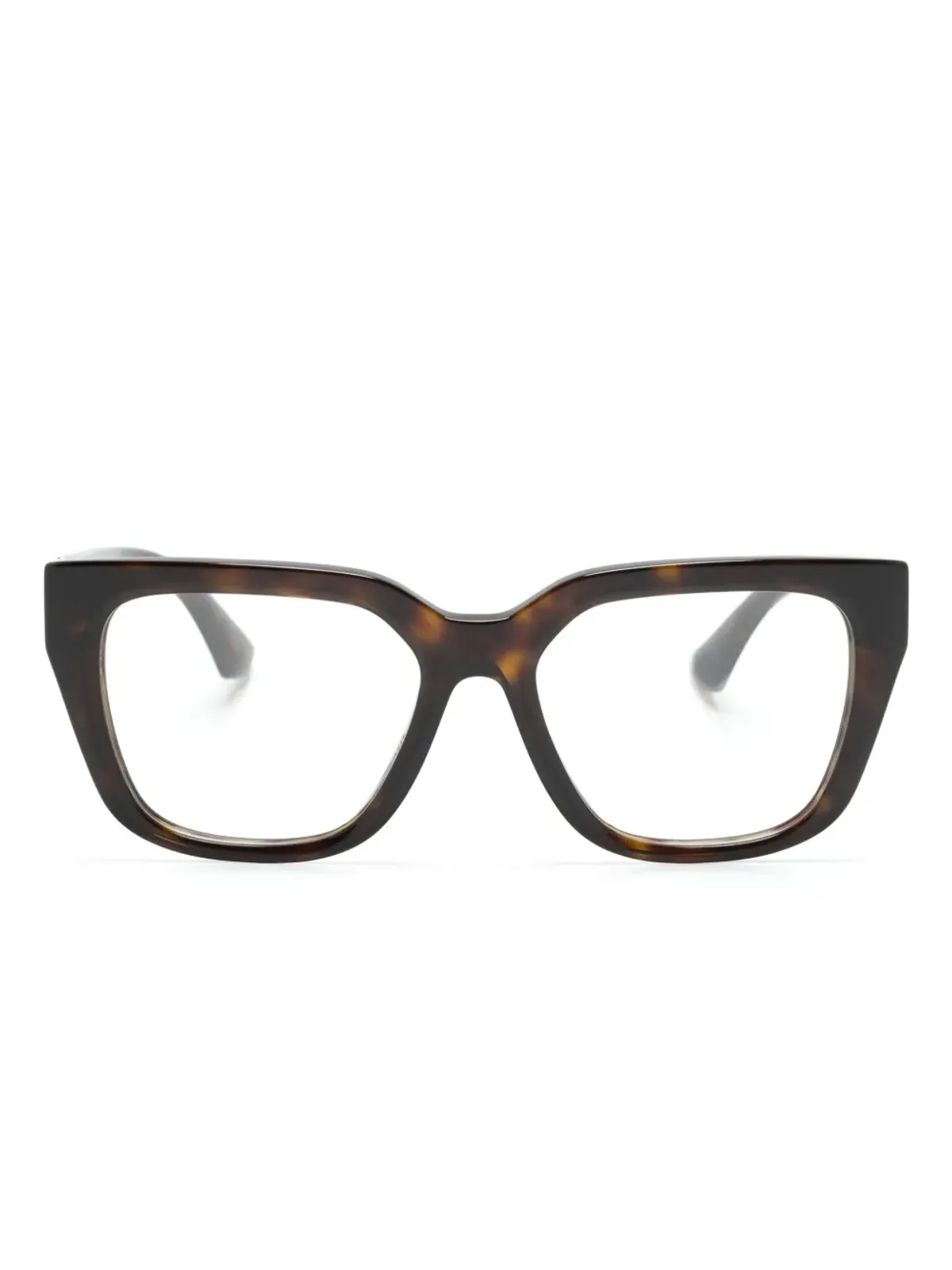 Burberry Eyewear べっ甲柄スクエアフレーム眼鏡（ブラウン） - 画像1