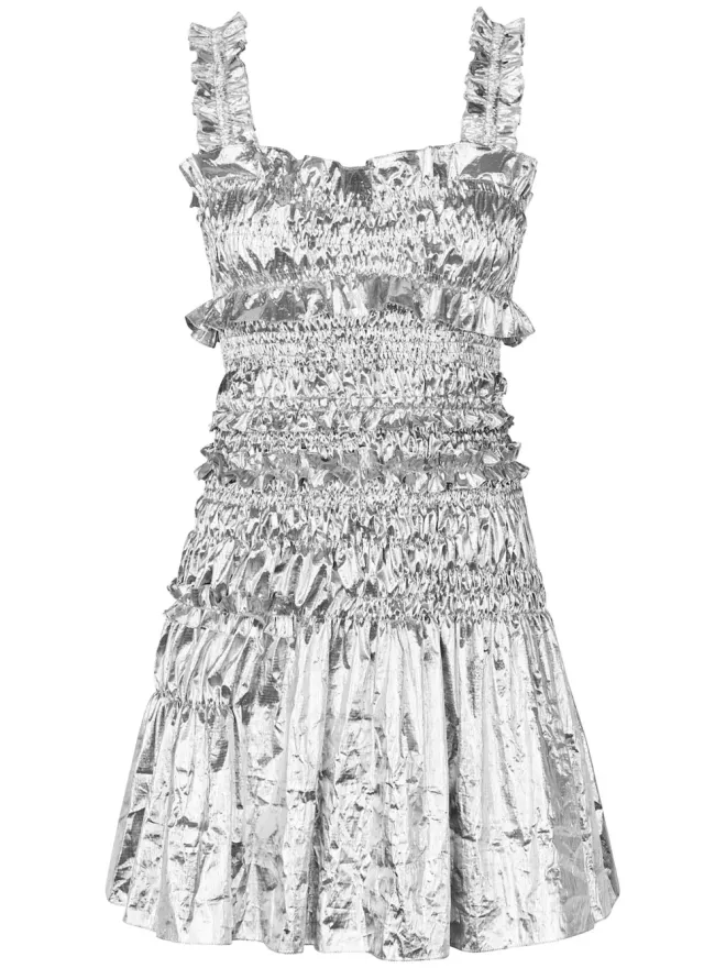 Cecilie Bahnsen Cecilie Bahnsen ミニスモックメタリックドレスの商品画像