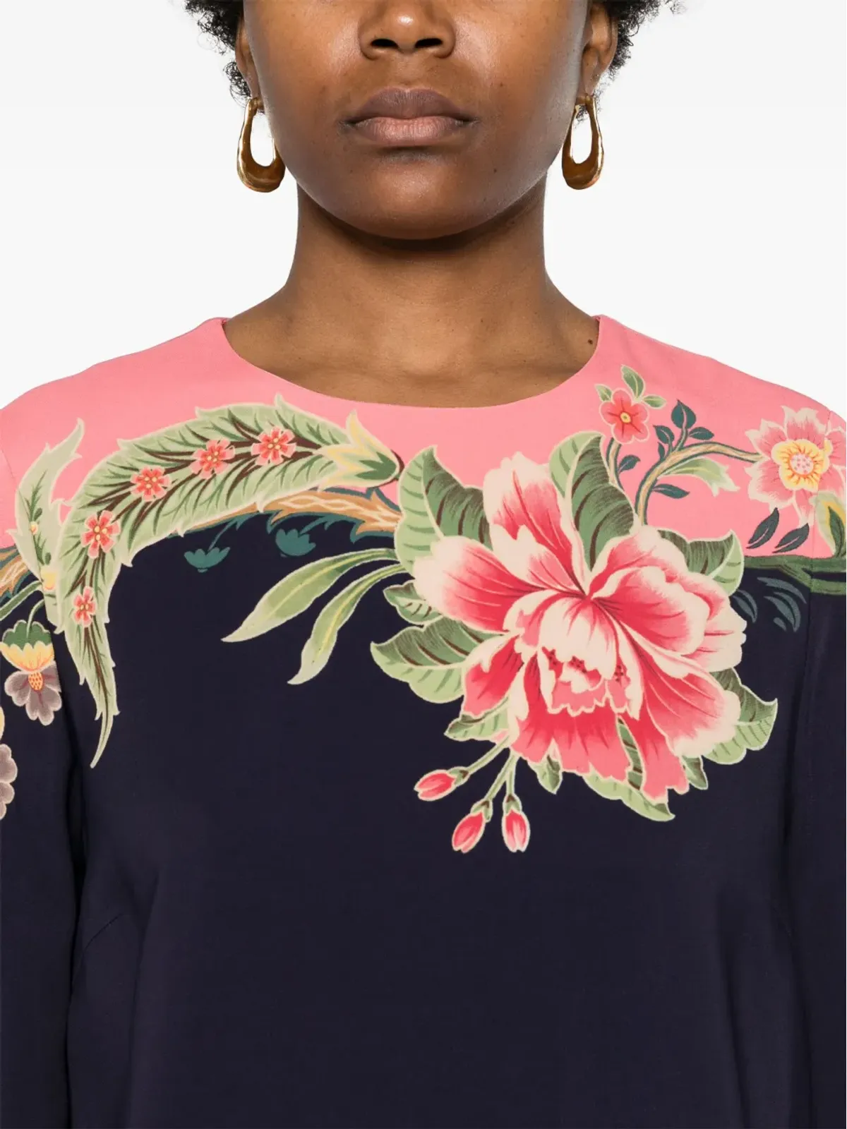 ETRO フローラルプリント シルク ミディドレス - ブルー - 画像5