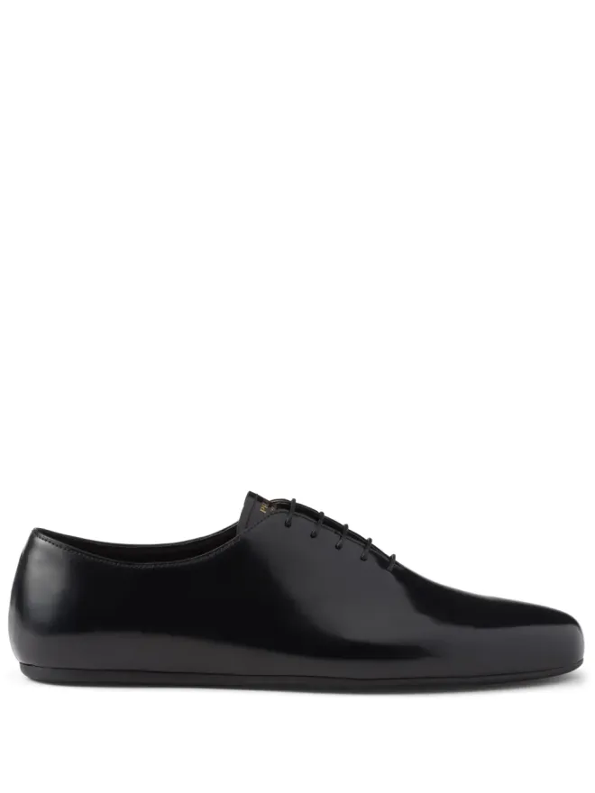 Prada Prada ブラッシュドレザー レースアップシューズ - ブラックの商品画像