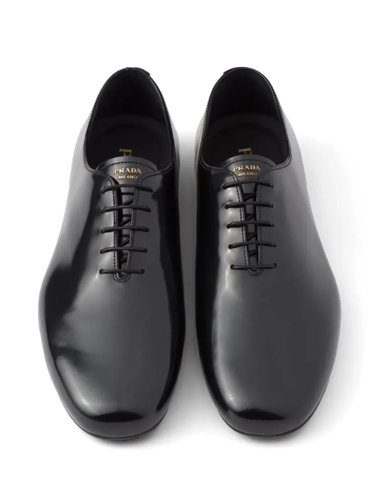Prada ブラッシュドレザー レースアップシューズ - ブラック - 画像2