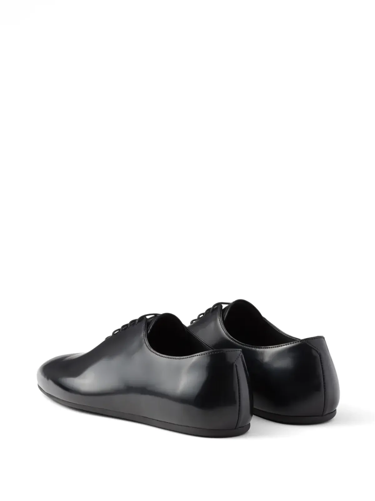 Prada ブラッシュドレザー レースアップシューズ - ブラック - 画像3