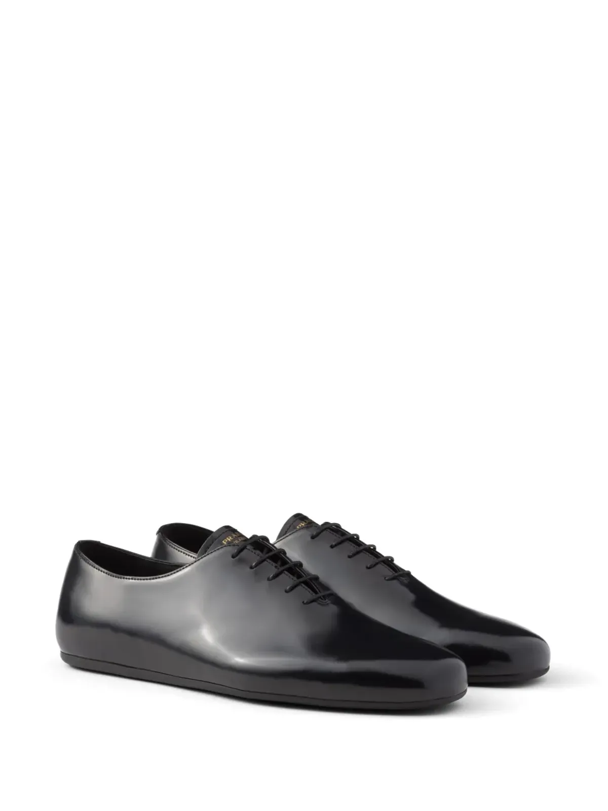 Prada ブラッシュドレザー レースアップシューズ - ブラック - 画像4