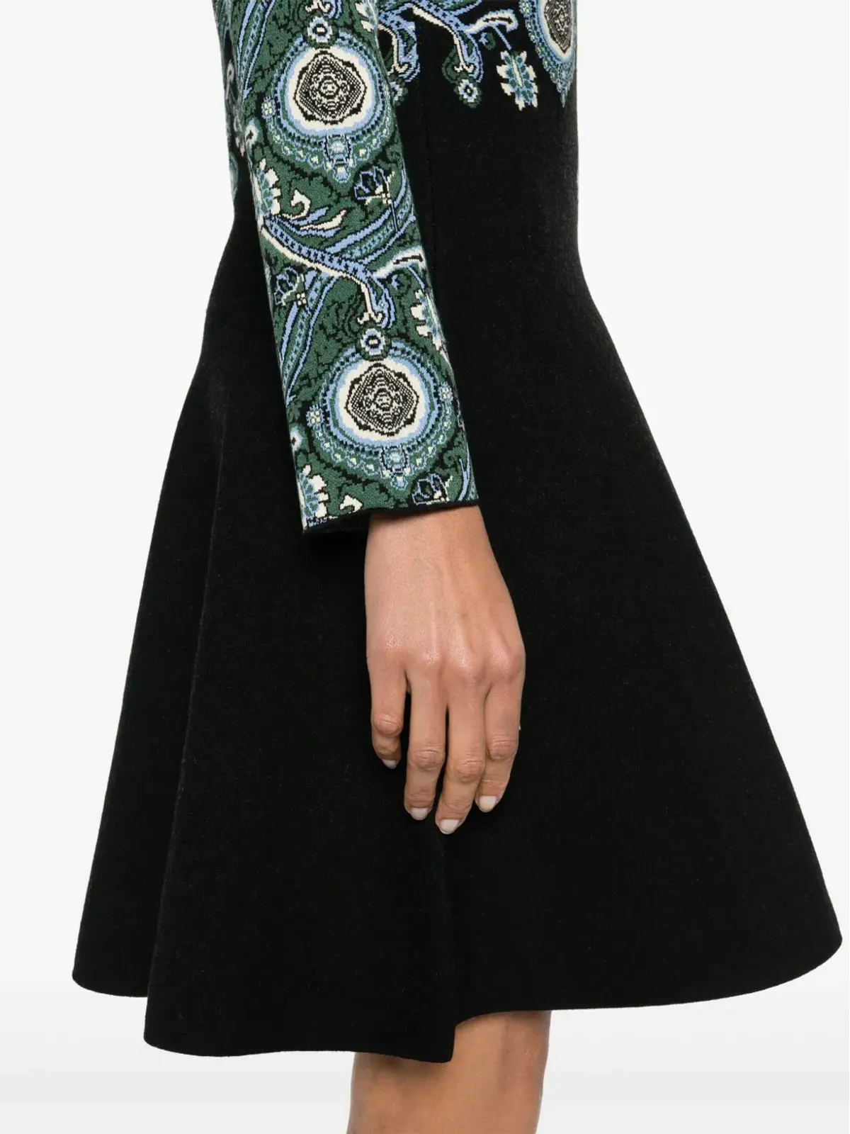 ETRO ジャカード柄ニットドレス - グリーン - 画像5