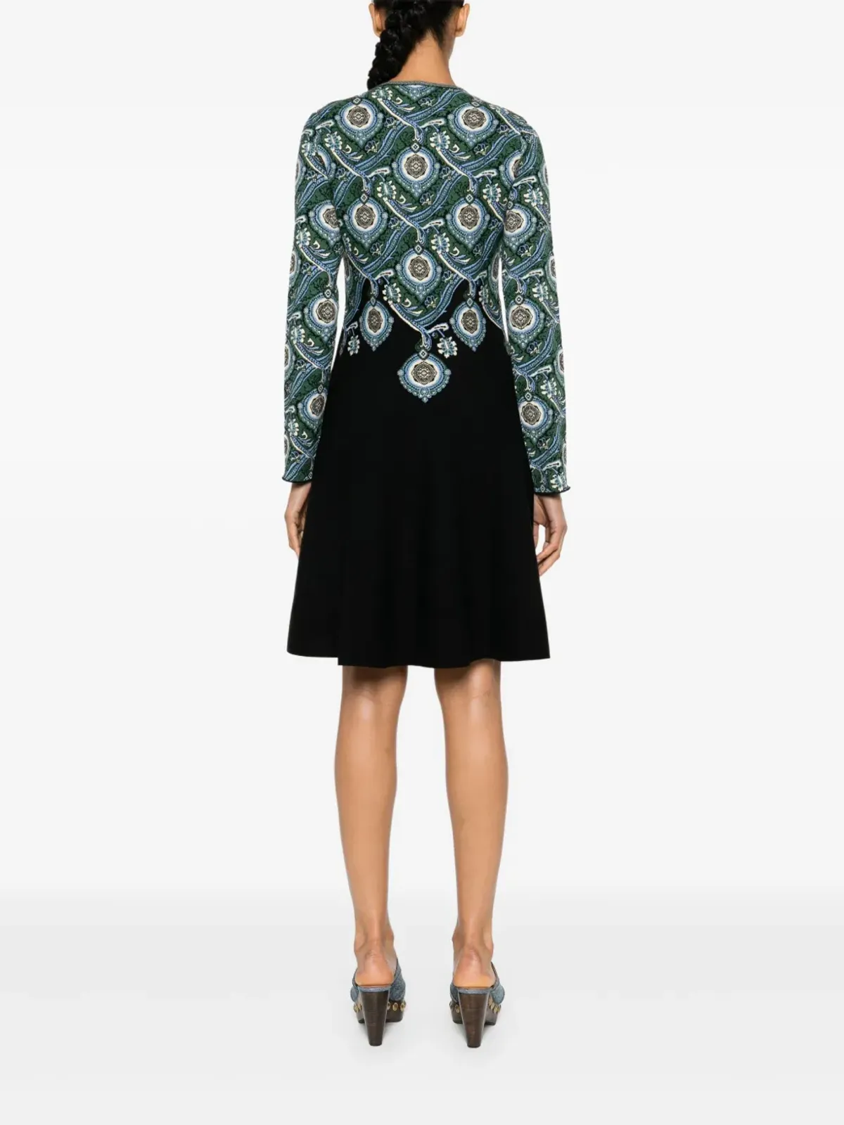 ETRO ジャカード柄ニットドレス - グリーン - 画像4