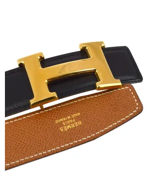 Hermès ビンテージ 1995 Constance リバーシブル ベルト ブラック - サムネイル2