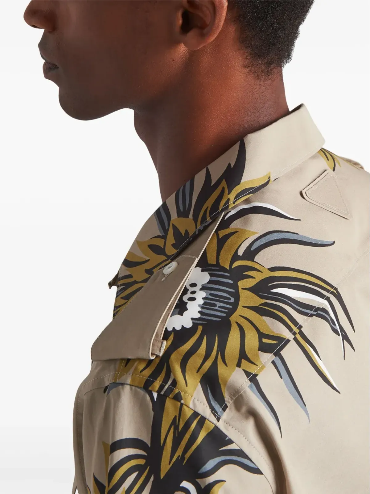 Prada 半袖 フローラルプリント コットンシャツ - 画像5