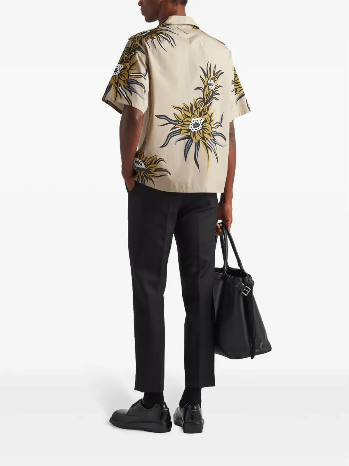 Prada 半袖 フローラルプリント コットンシャツ - 画像3