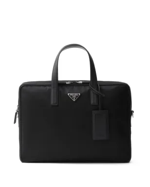 Prada ロゴプレート ブリーフケース ブラック - サムネイル1