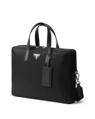 Prada ロゴプレート ブリーフケース ブラック - サムネイル3