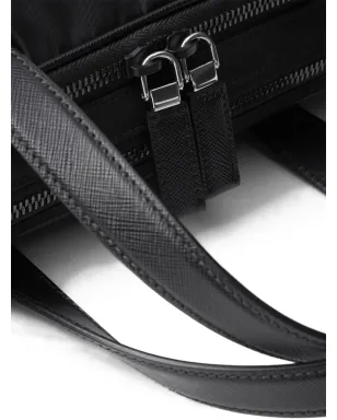 Prada ロゴプレート ブリーフケース ブラック - サムネイル4