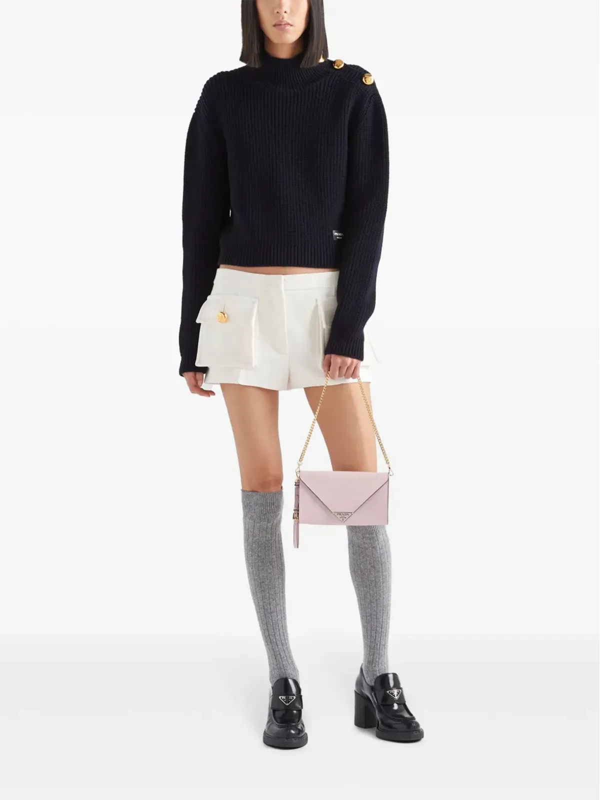 Prada サフィアーノレザー エンベロープ型クラッチバッグ - ピンク - 画像2