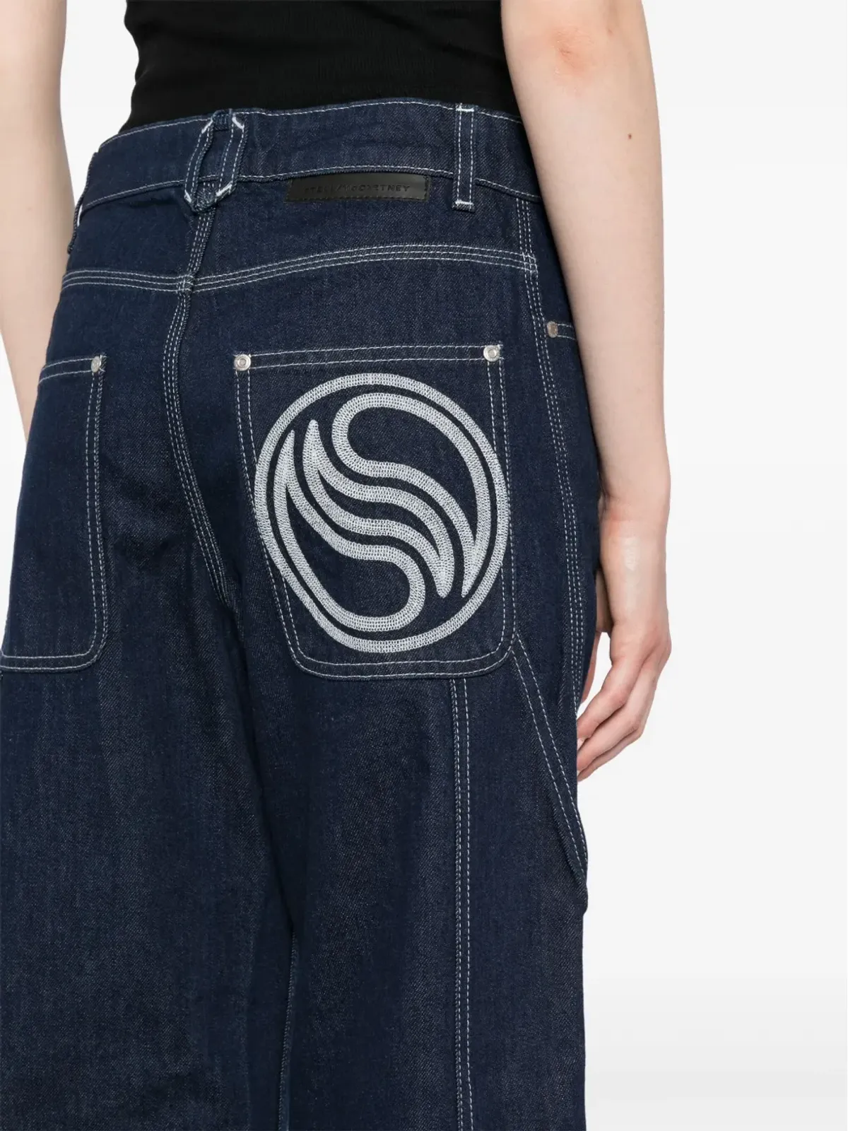 Stella McCartney ロゴパッチ ストレートジーンズ - ブルー - 画像5